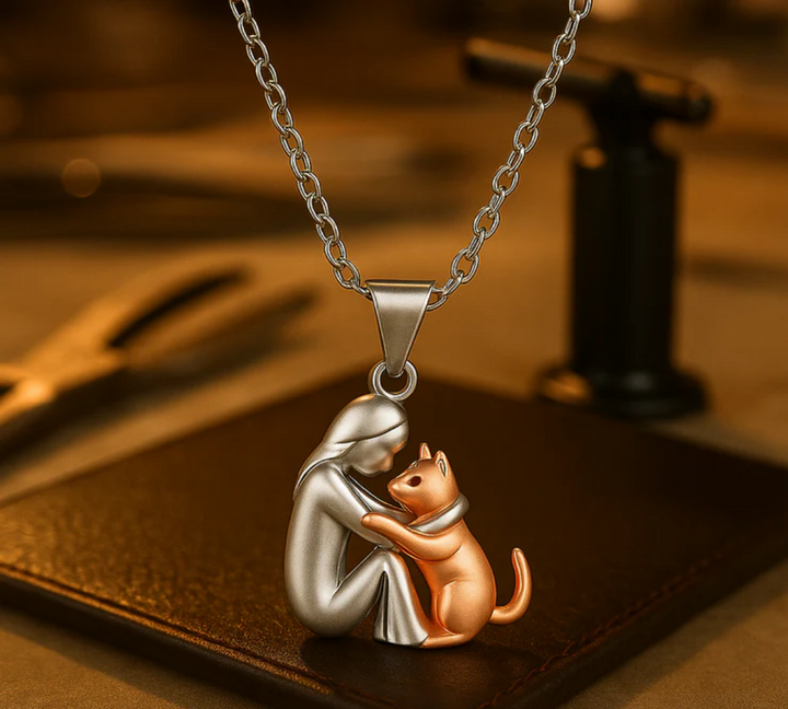 CAT HUG PENDANT NECKLACE