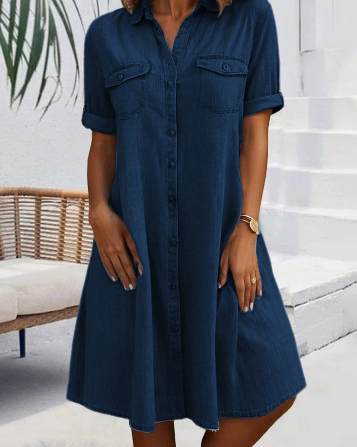Anwen | Short Sleeve Button Dress