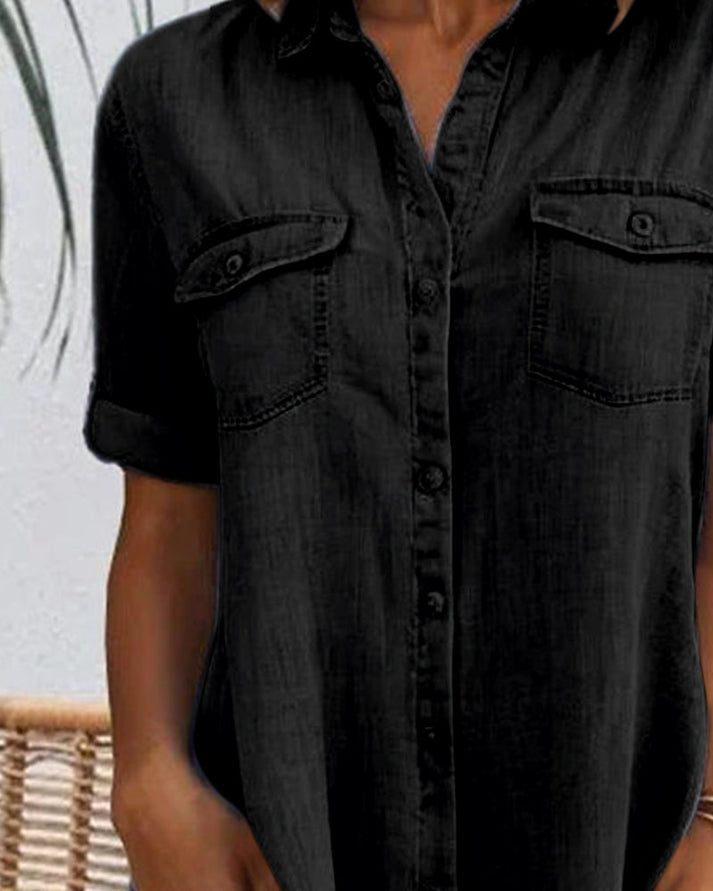 Anwen | Short Sleeve Button Dress