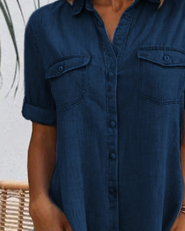 Anwen | Short Sleeve Button Dress