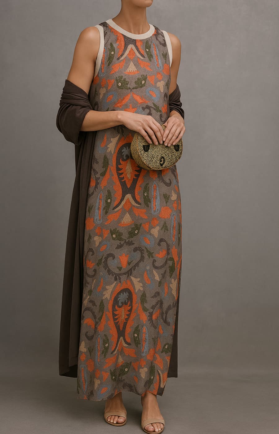 RAFFAELLA | Elegant Long Dress with Matching Shawl