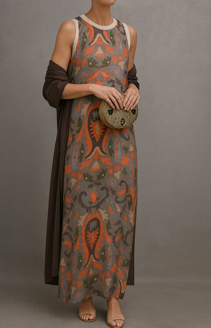 RAFFAELLA | Elegant Long Dress with Matching Shawl