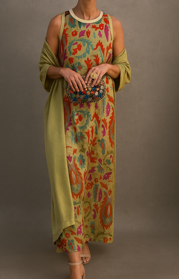 RAFFAELLA | Elegant Long Dress with Matching Shawl