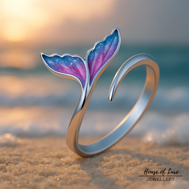 ADJUSTABLE COLOURFUL DOLPHIN TAIL RING