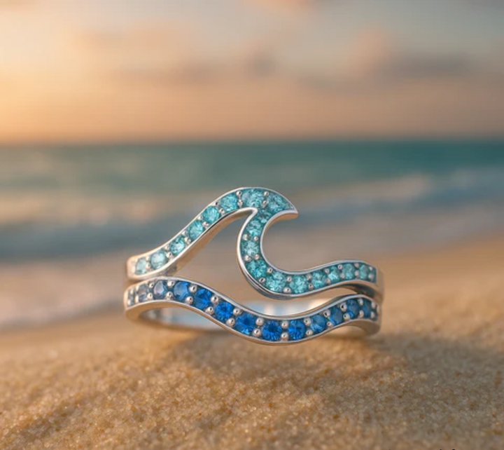BRIGHT OPAL WAVE RING