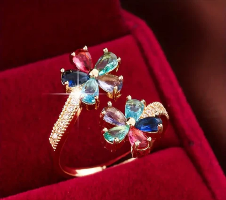 COLOURFUL DAISY OPEN RING