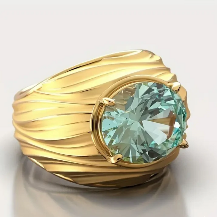BLUE GREENISH GOLD RING