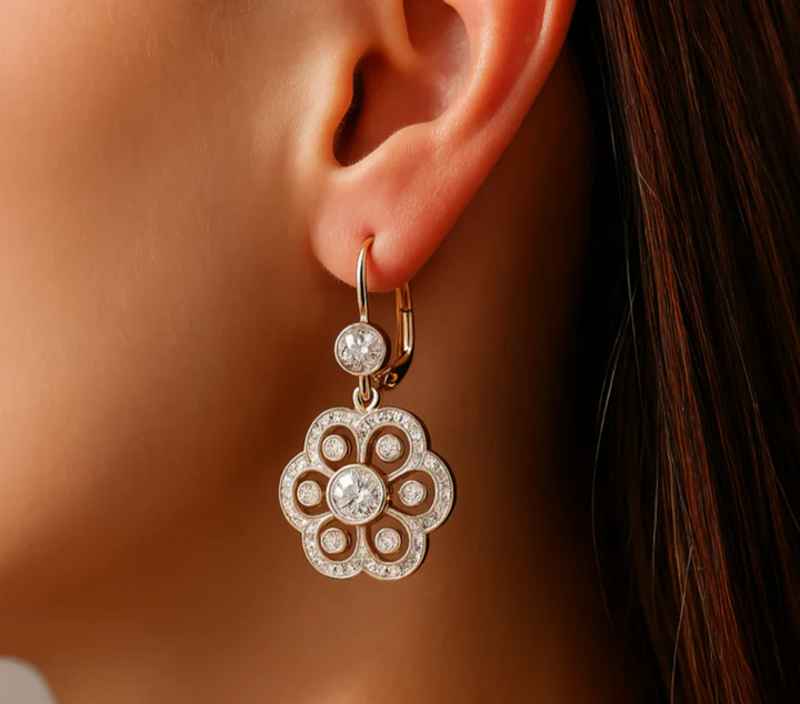 VINTAGE CRYSTAL MANDALA EARRINGS