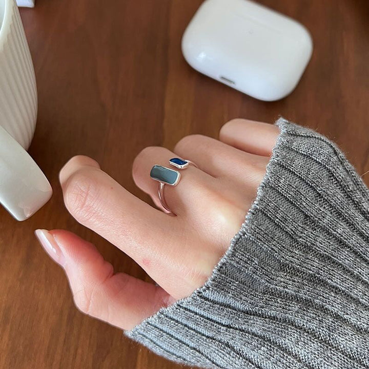 BLUE STONE SILVER RING