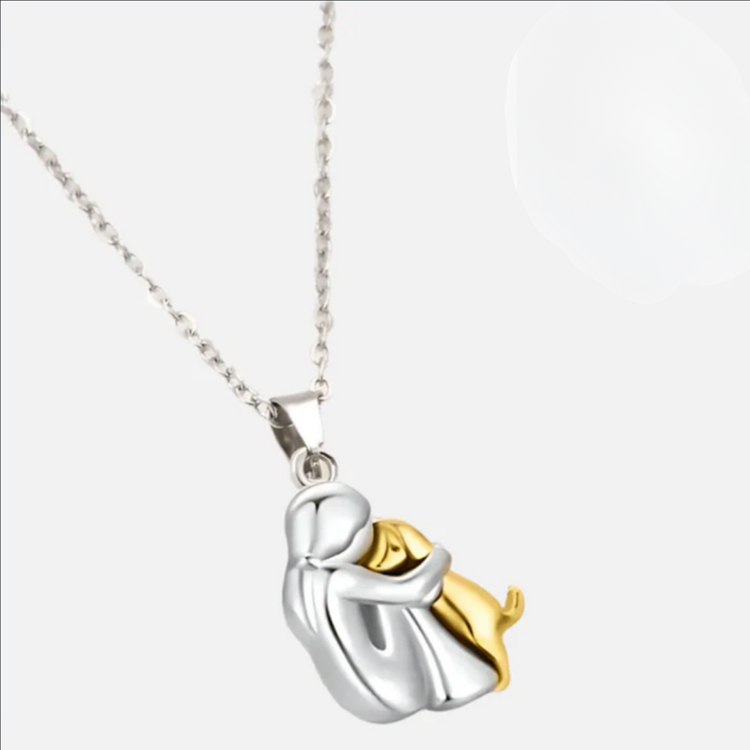 DOG HUG PENDANT NECKLACE