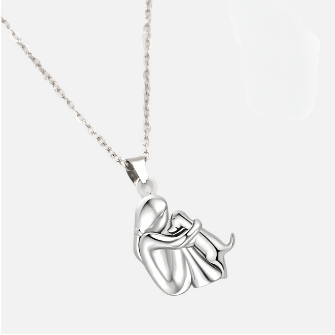 DOG HUG PENDANT NECKLACE