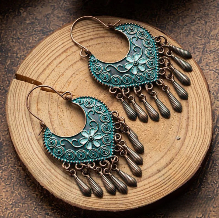 BLUE MANDALA EARRINGS