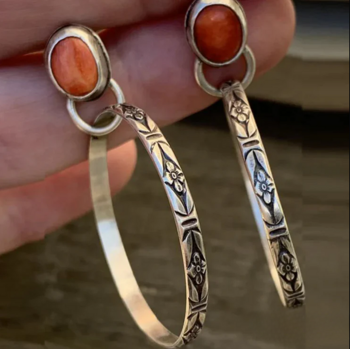 VINTAGE BOHO ONYX EARRINGS