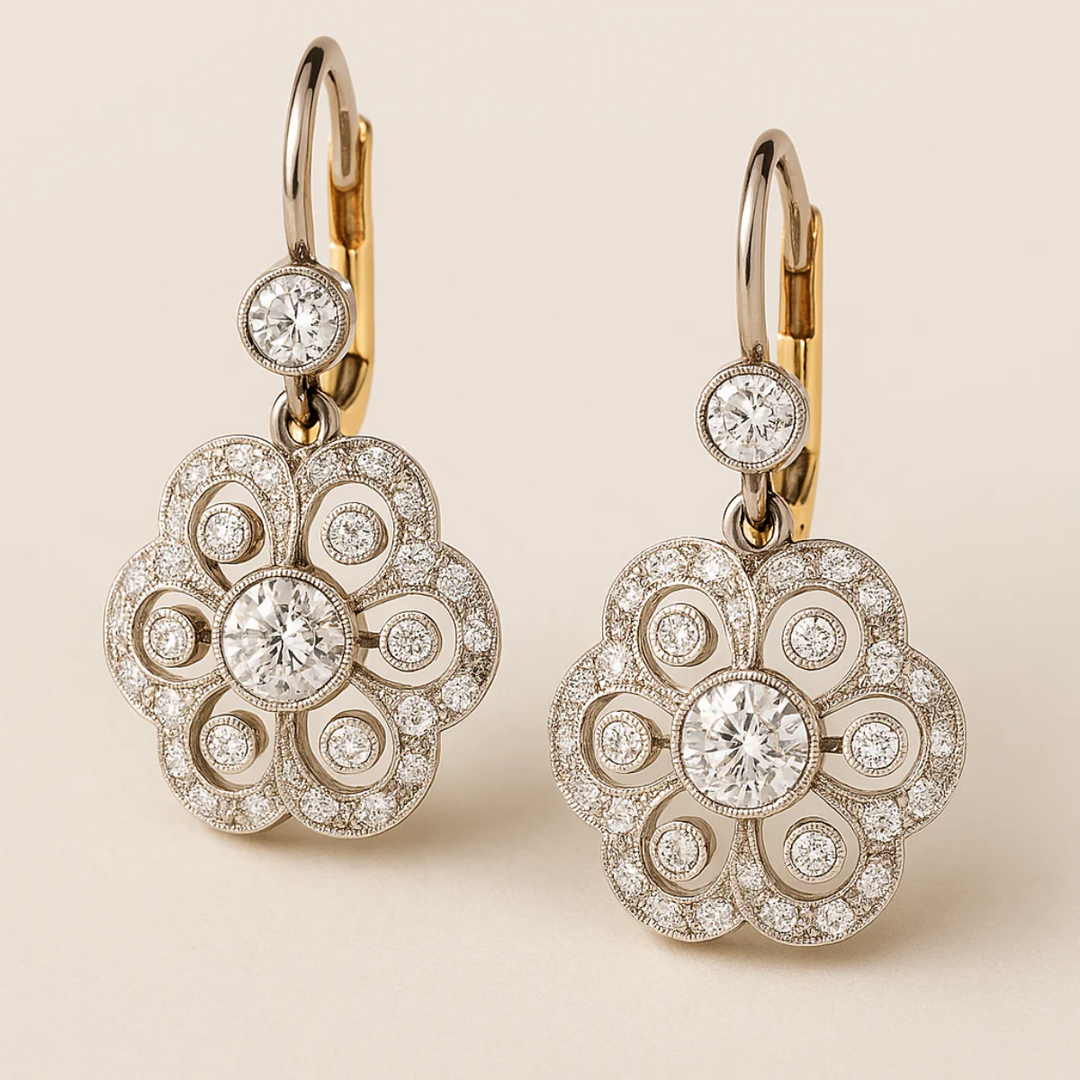 VINTAGE CRYSTAL MANDALA EARRINGS