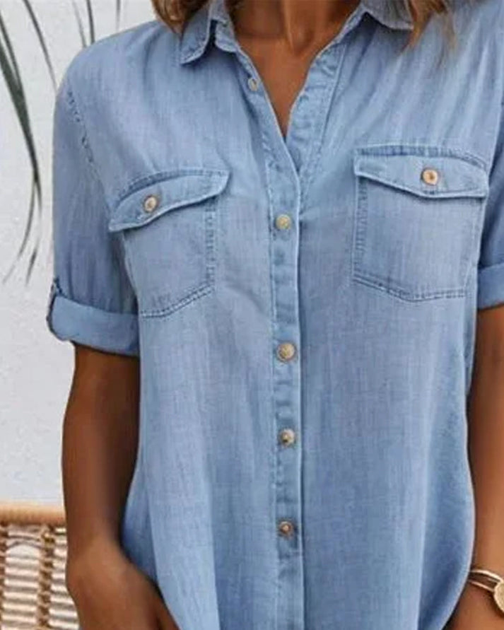 Anwen | Short Sleeve Button Dress