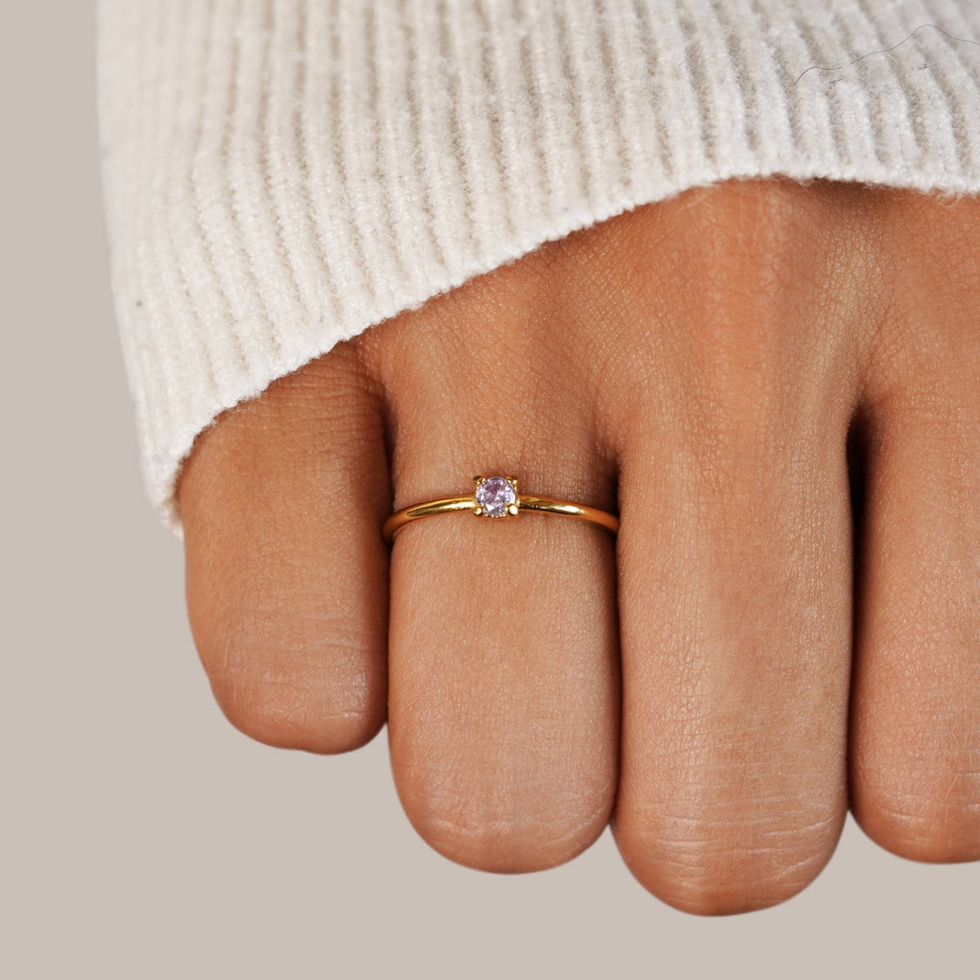 Elegant Solid Birthstone Rings