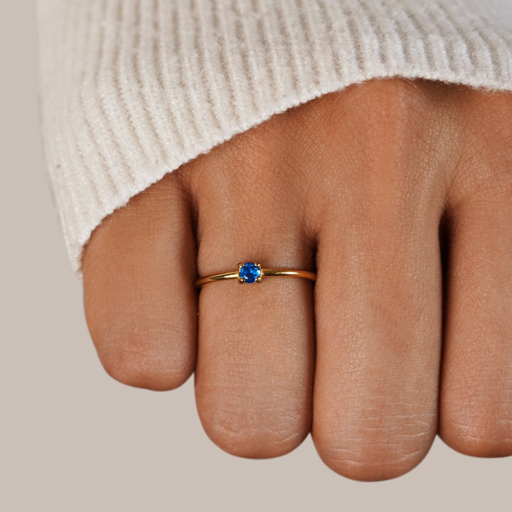 Elegant Solid Birthstone Rings