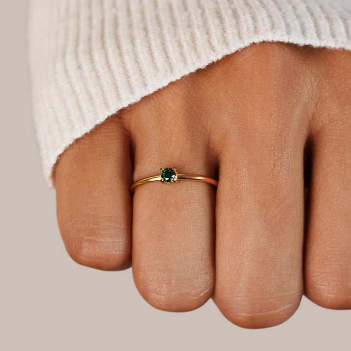 Elegant Solid Birthstone Rings