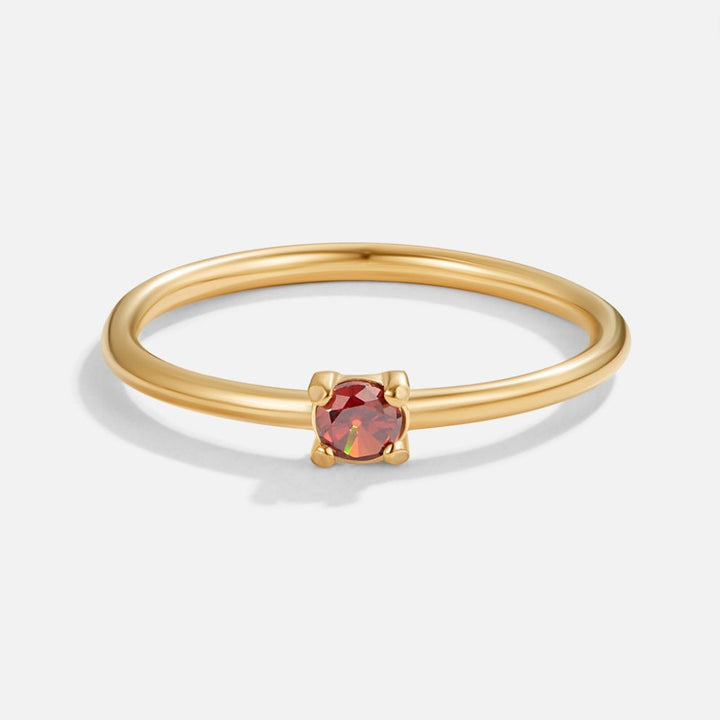 Elegant Solid Birthstone Rings