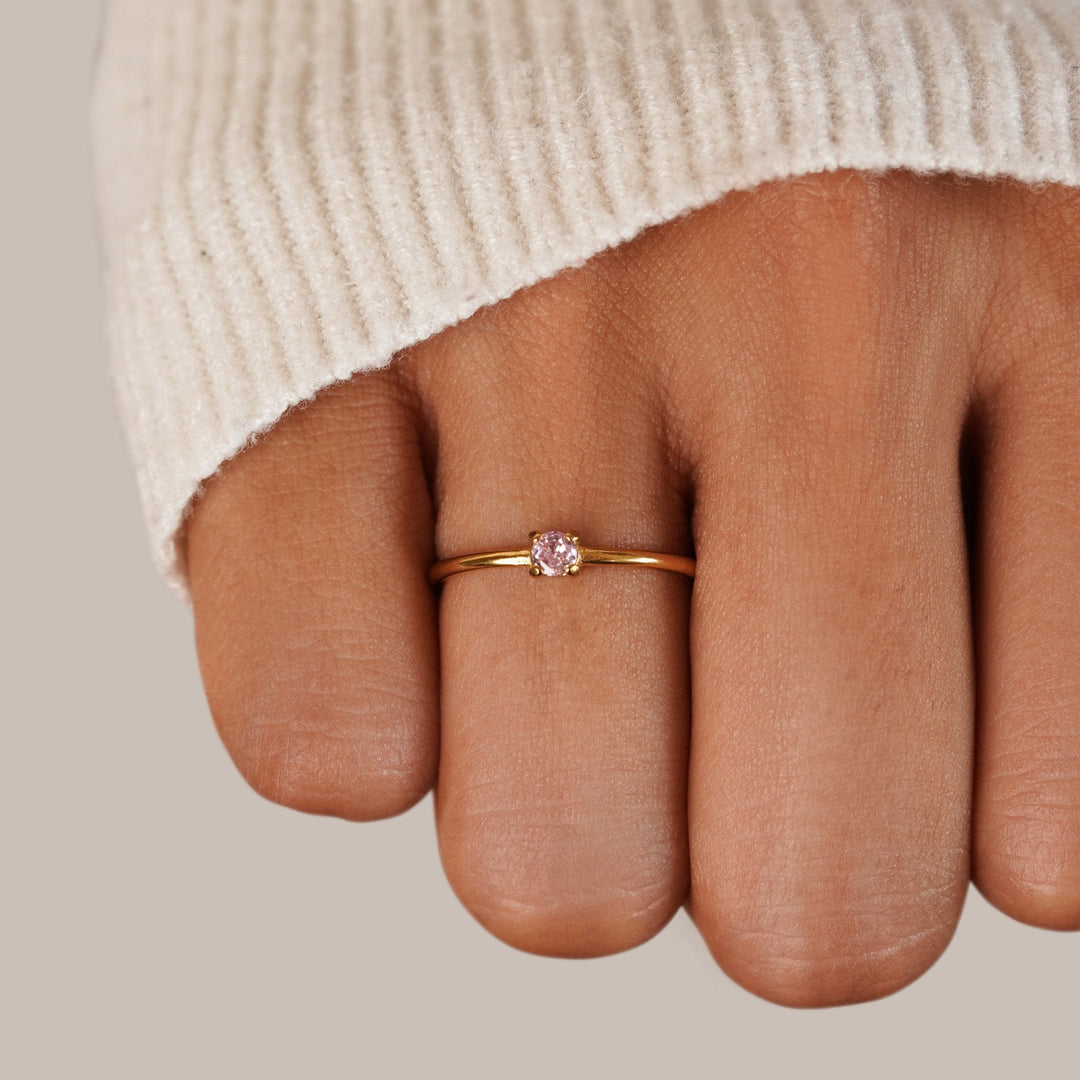 Elegant Solid Birthstone Rings