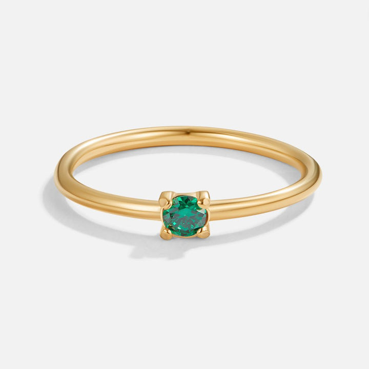 Elegant Solid Birthstone Rings
