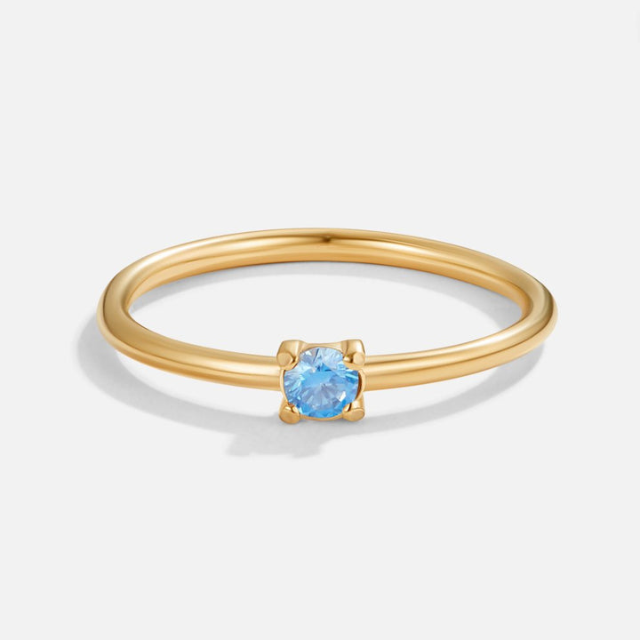 Elegant Solid Birthstone Rings