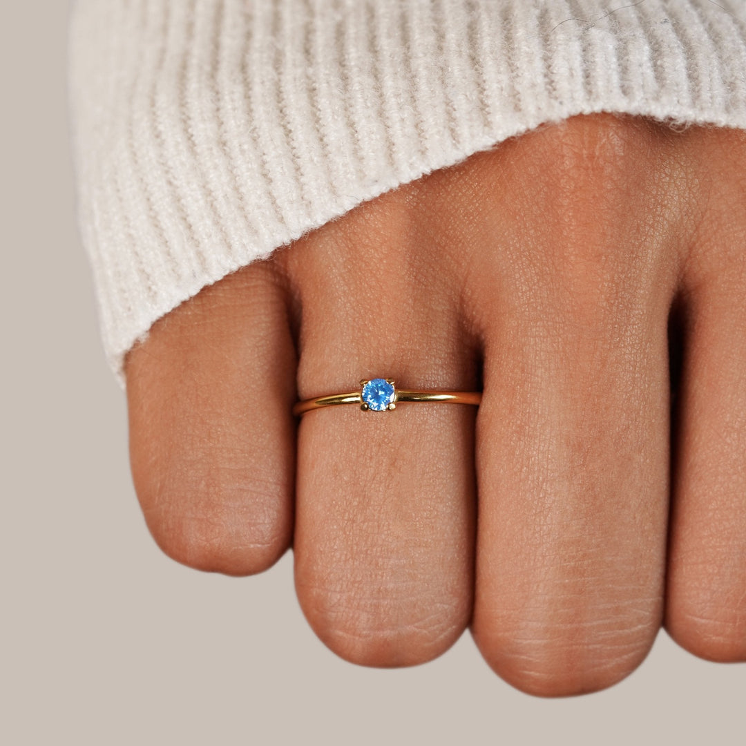 Elegant Solid Birthstone Rings
