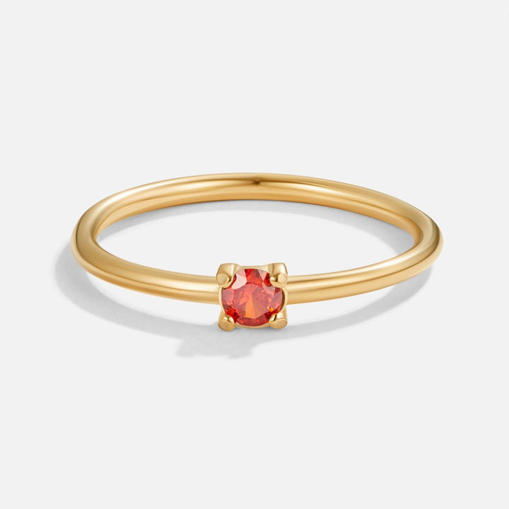 Elegant Solid Birthstone Rings