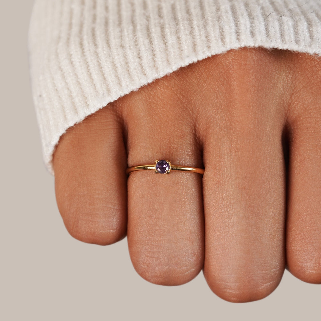 Elegant Solid Birthstone Rings