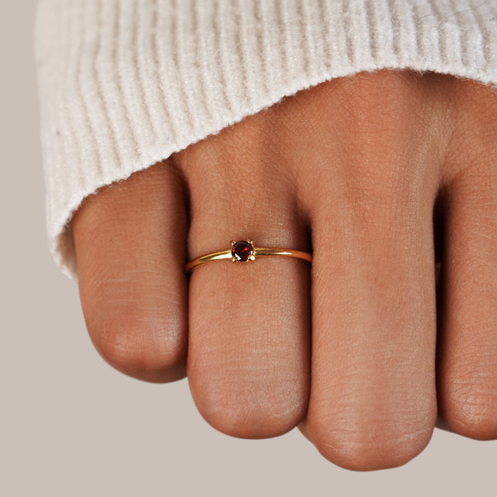 Elegant Solid Birthstone Rings