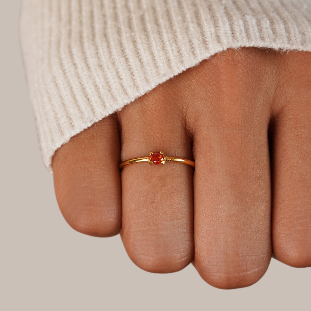 Elegant Solid Birthstone Rings