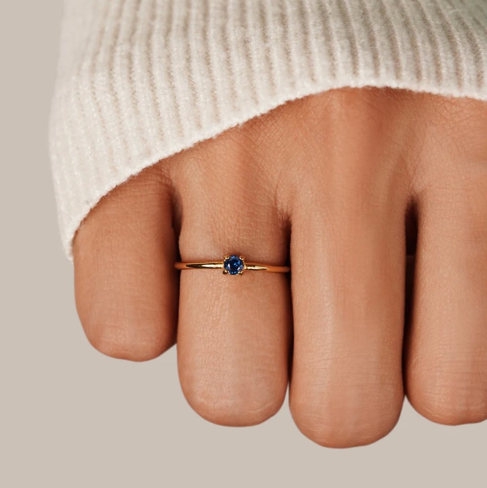 Elegant Solid Birthstone Rings