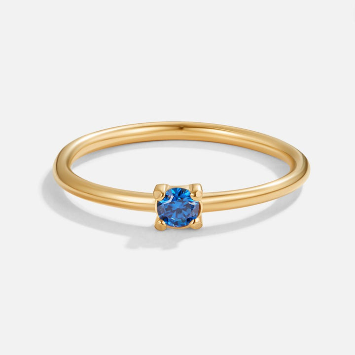 Elegant Solid Birthstone Rings