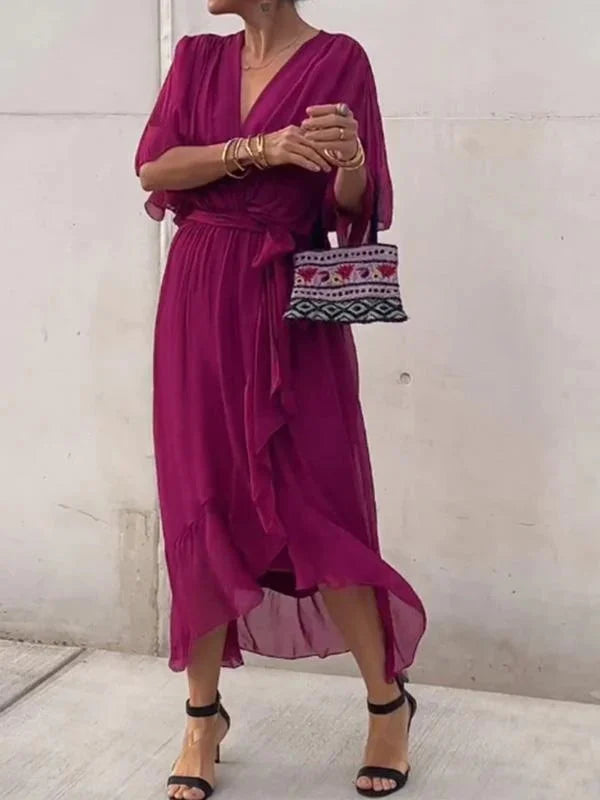 Monica | Chiffon wrap-effect midi dress