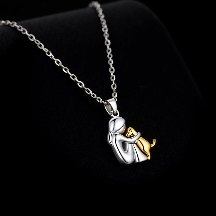 DOG HUG PENDANT NECKLACE