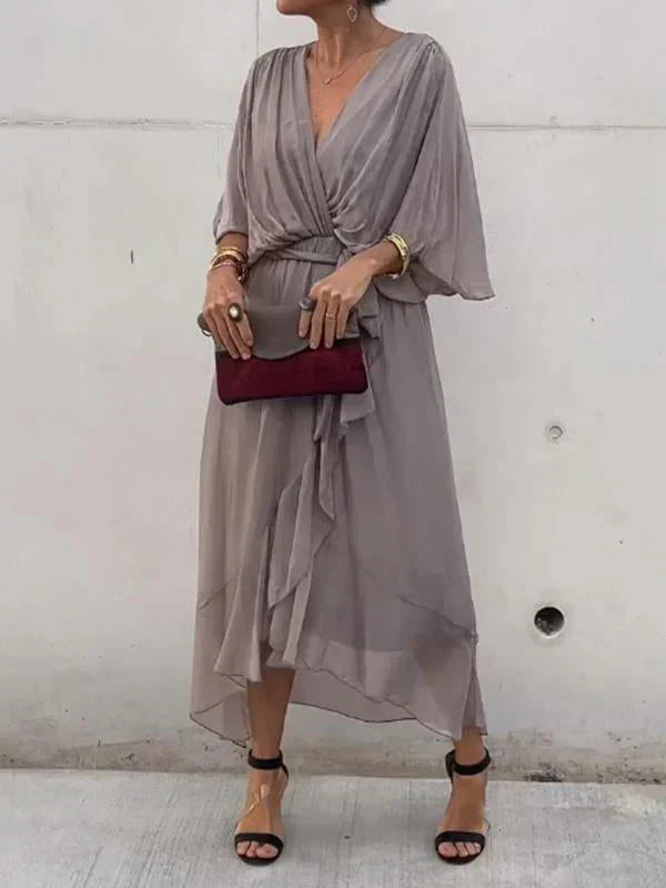 Monica | Chiffon wrap-effect midi dress