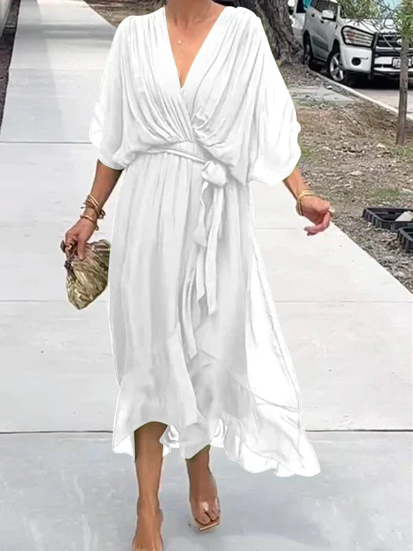 Monica | Chiffon wrap-effect midi dress