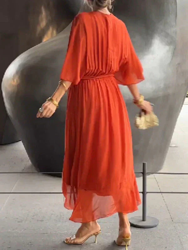 Monica | Chiffon wrap-effect midi dress
