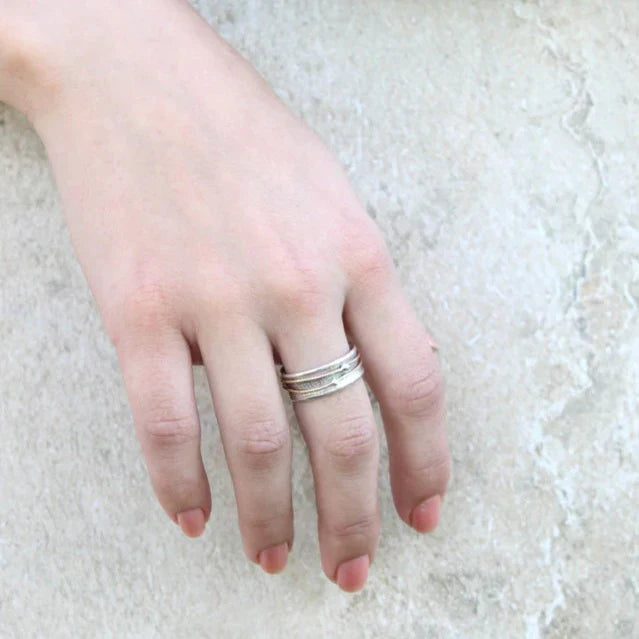 SHINE VINTAGE GOLD LAYERED SILVER RING